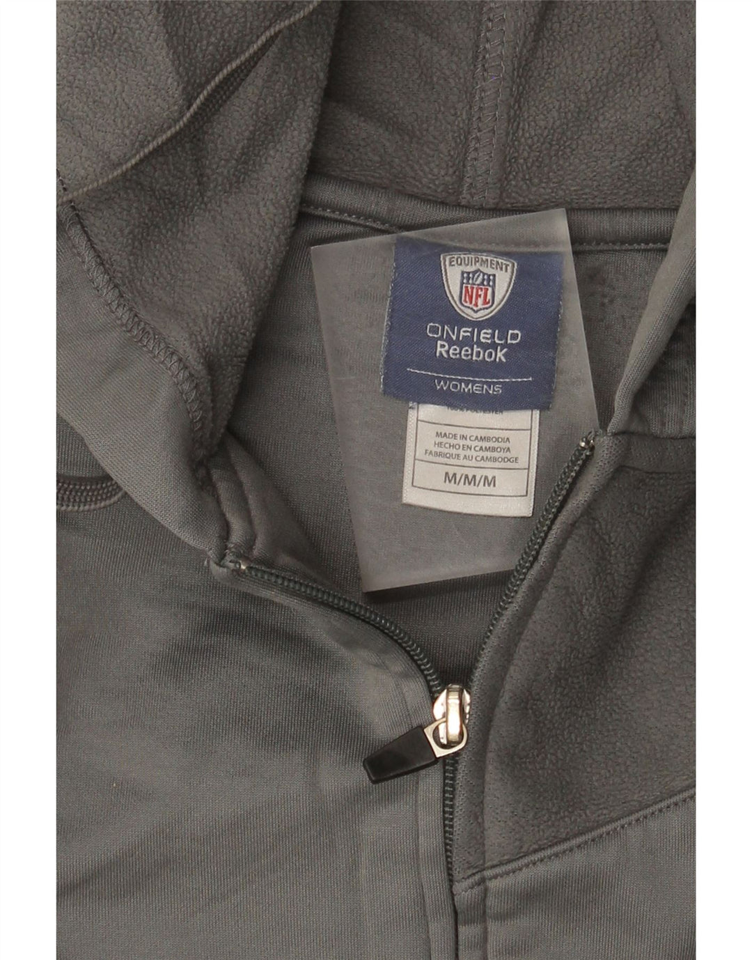 Reebok Sudadera con capucha y cremallera para mujer UK 14 Poliéster gris medio
