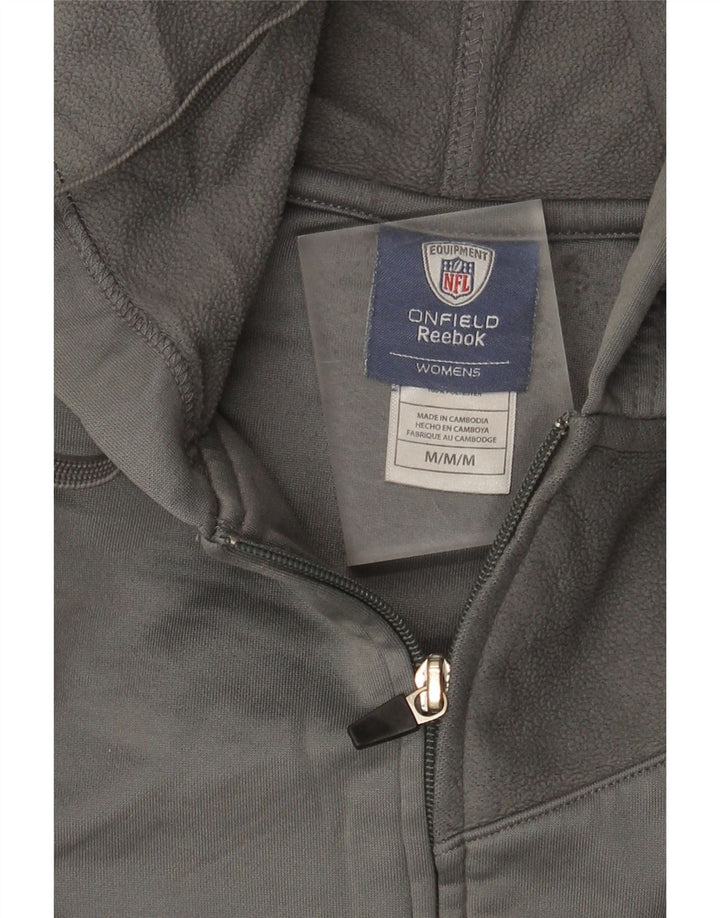 Reebok Sudadera con capucha y cremallera para mujer UK 14 Poliéster gris medio
