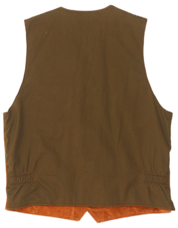 Blackthorn Chaleco de ante para hombre de cuero marrón medio