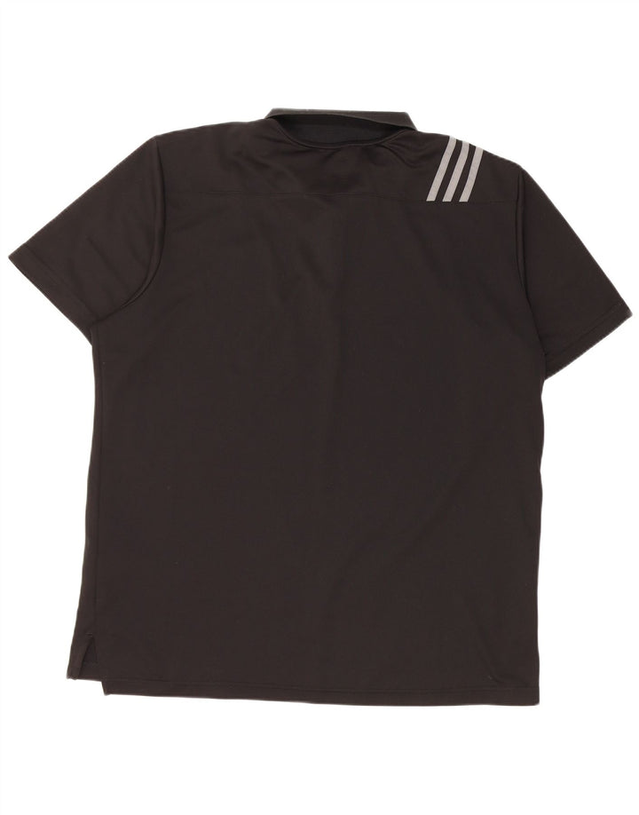 Adidas Polo de golf para hombre grande poliéster negro
