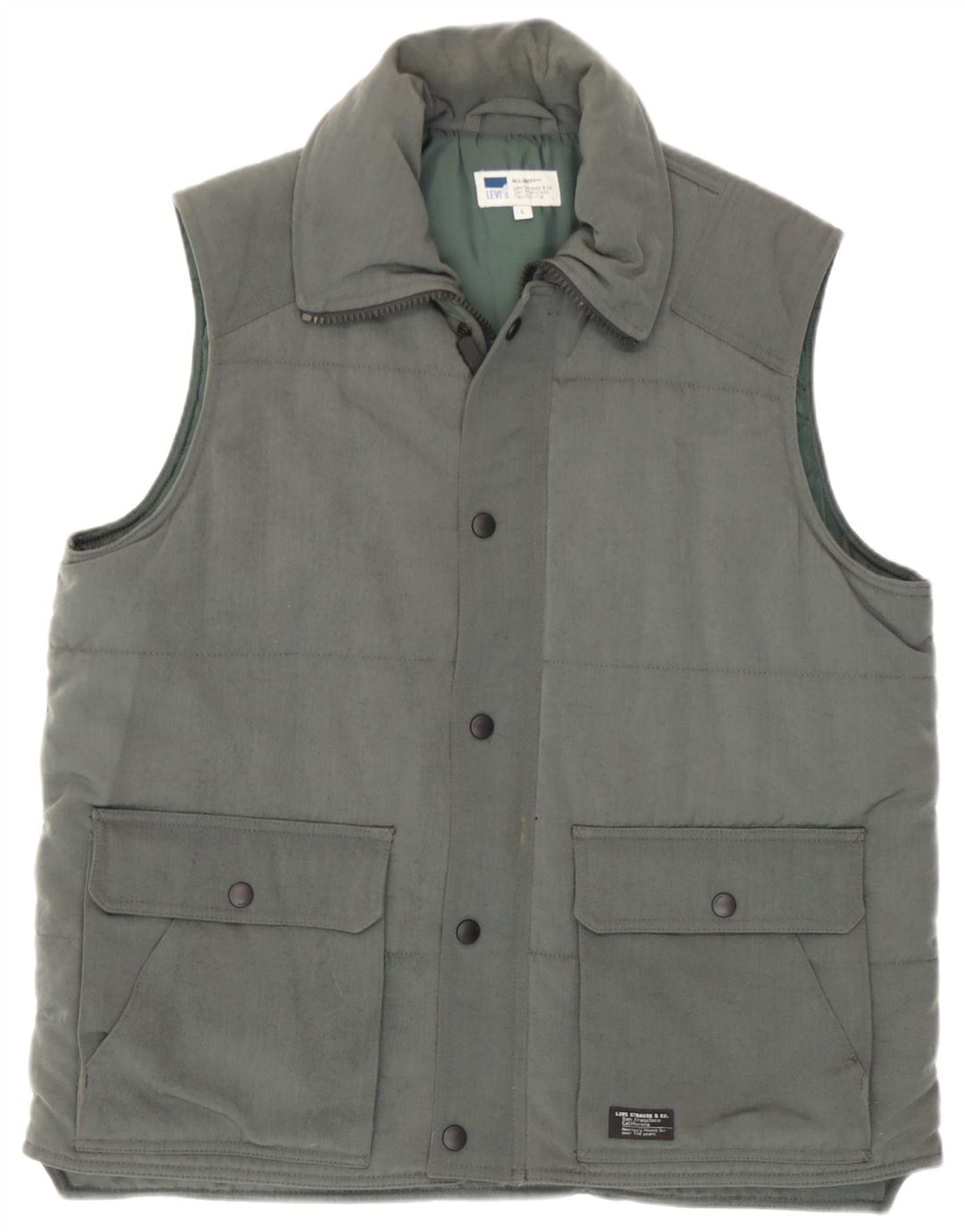 Chaleco acolchado para hombre Levi's UK 40 Large Poliamida verde