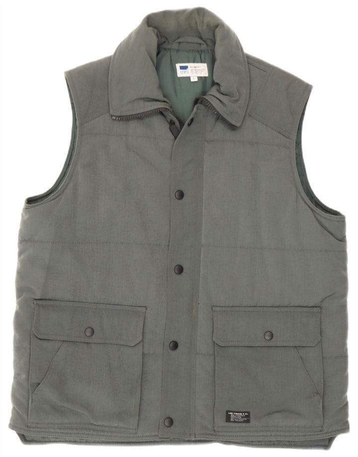 Chaleco acolchado para hombre Levi's UK 40 Large Poliamida verde