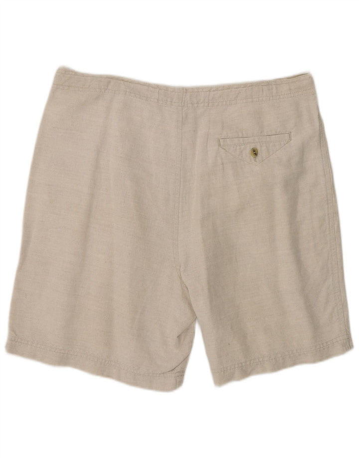 Marks & Spencer Pantalones Cortos Chinos Pegged para Mujer Mediano W34 Lino Beige