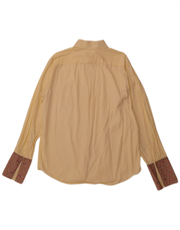 PAUL SMITH Camisa para hombre Talla 17 1/2 44 XL Algodón amarillo