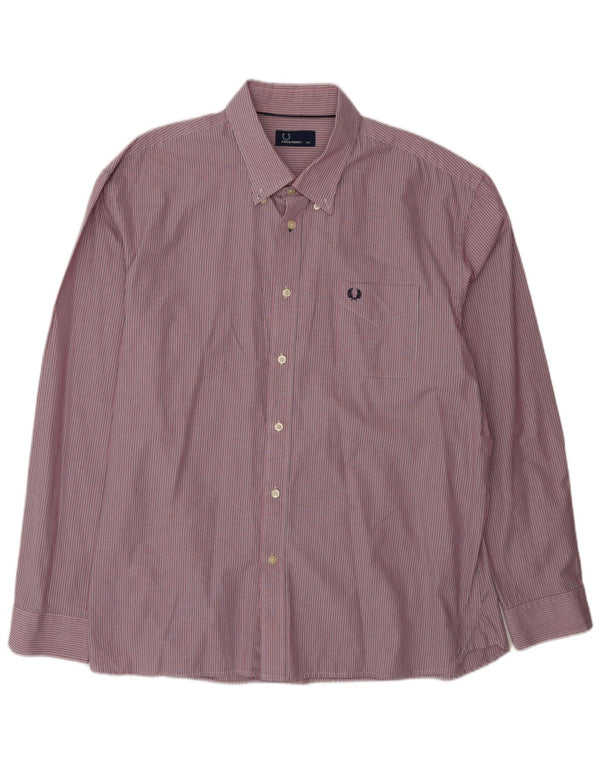 Fred Perry Camisa para hombre 2XL Algodón a rayas rosa