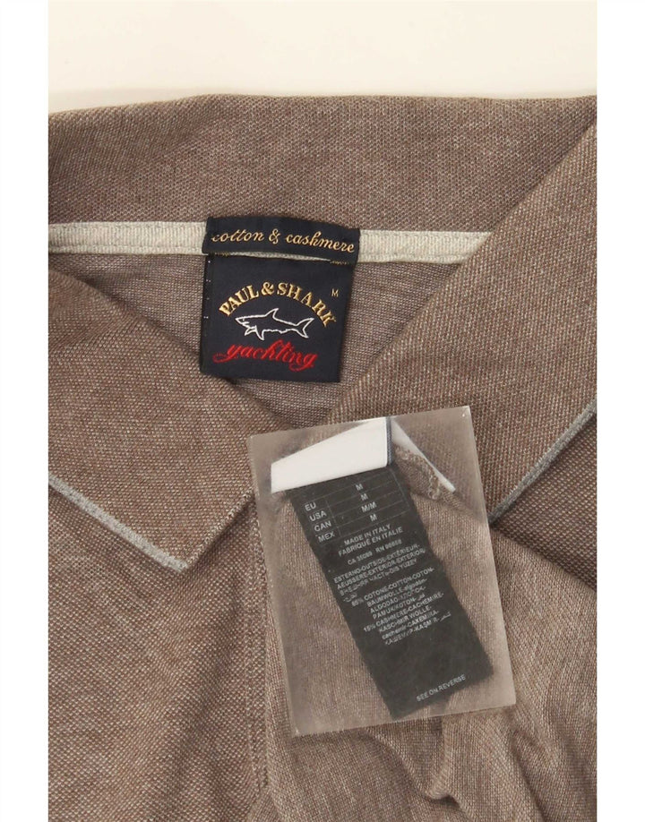 Paul & Shark Polo de corte regular para hombre de algodón marrón medio