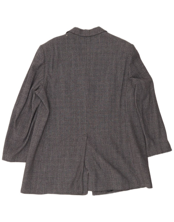ELENA MIRO Chaqueta tipo blazer de 3 botones para mujer UK 22 2XL Azul marino Pata de gallo