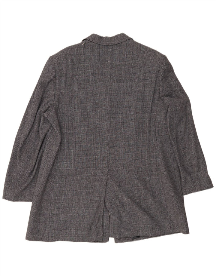 ELENA MIRO Chaqueta tipo blazer de 3 botones para mujer UK 22 2XL Azul marino Pata de gallo