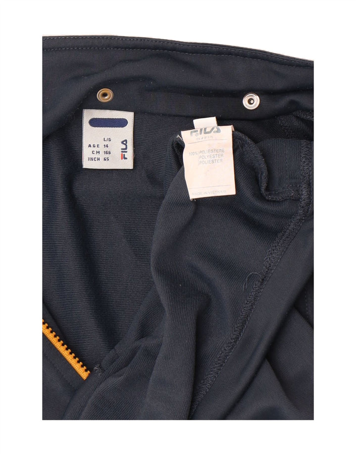 FILA Boys Tracksuit Top Jacket 13-14 Years Navy Blue Colourblock Polyester Vintage Fila and Second-Hand Fila from Messina Hembry 