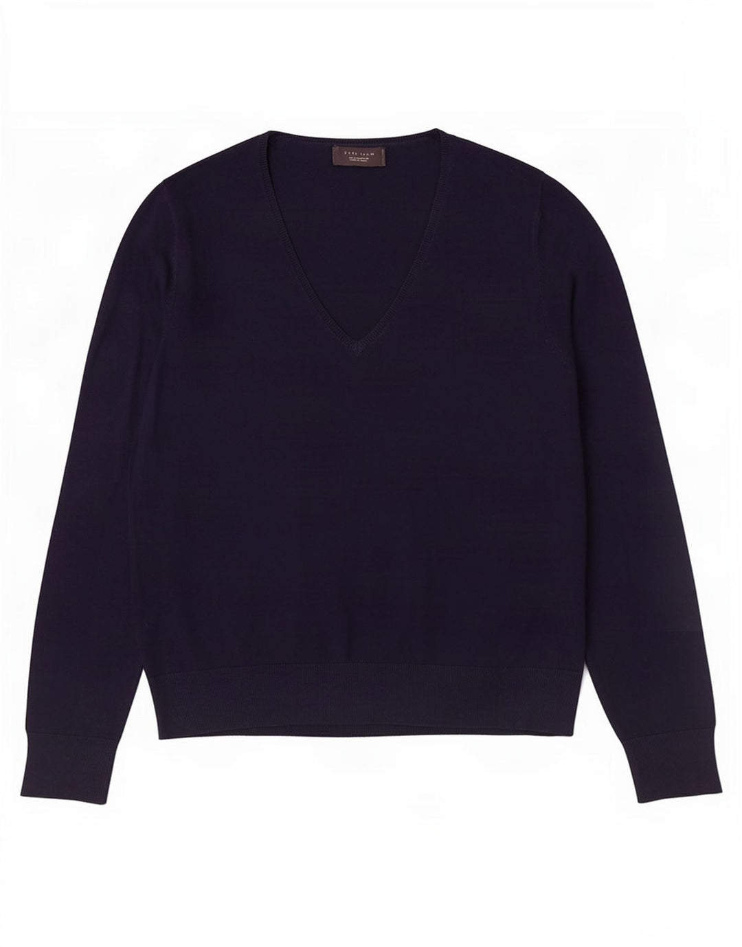 Zara Hombre Jersey Con Cuello De Pico Large Viscosa Azul Marino