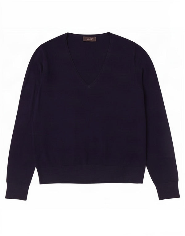 Zara Hombre Jersey Con Cuello De Pico Large Viscosa Azul Marino