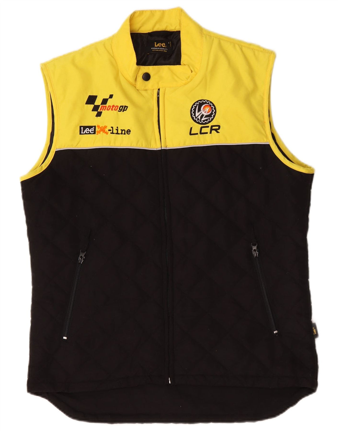 Lee Mens Graphic Quilted Gilet UK 36 Small Negro Colorblock Poliéster