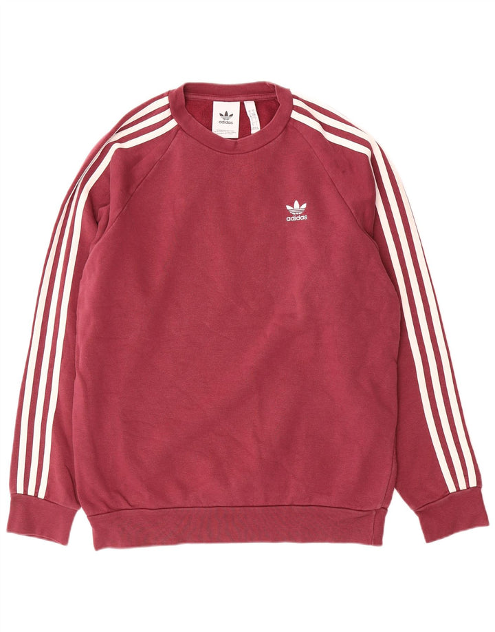 Adidas Hombre Sudadera Jumper Small Borgoña Algodón