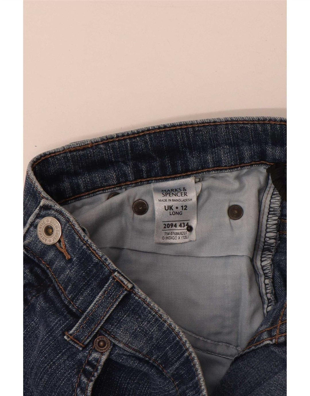 Marks & Spencer Vaqueros Bootcut para Mujer UK 12 Medium W28 L29 Algodón Azul