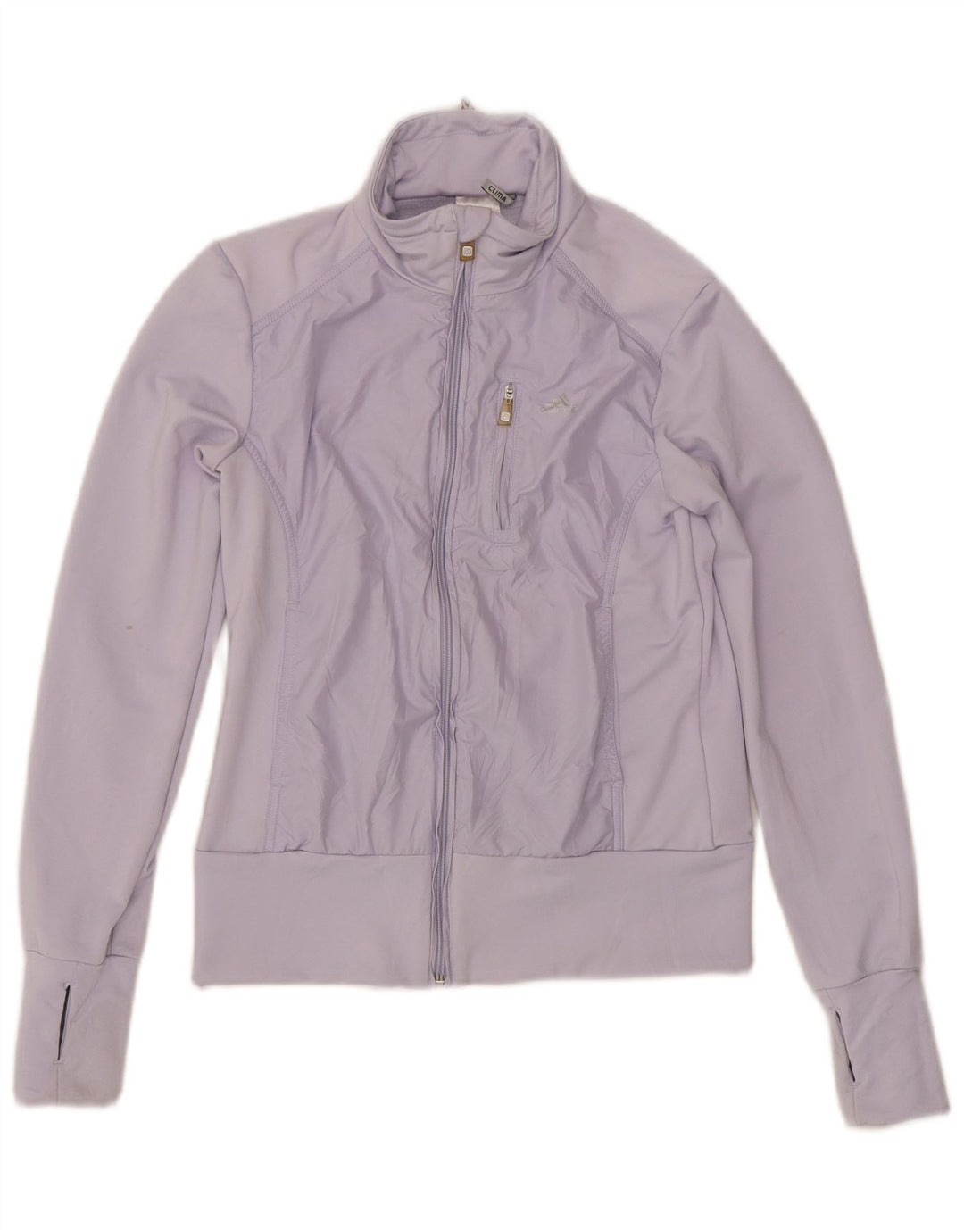 Adidas Mujer Clima 365 Chándal Top Chaqueta UK 12 Medio Púrpura Poliéster