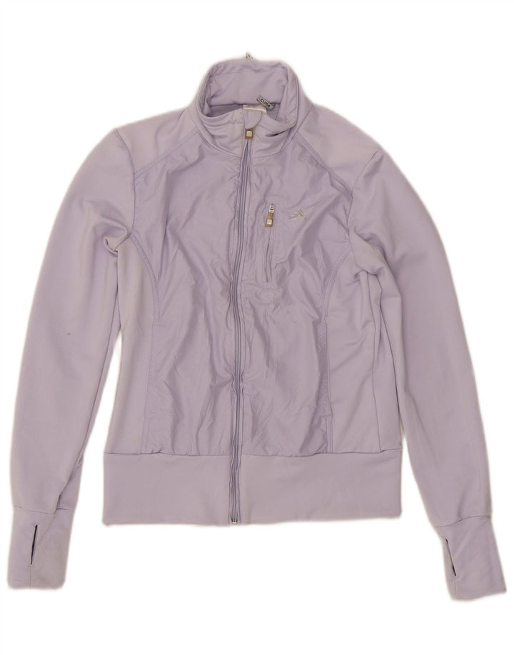 Adidas Mujer Clima 365 Chándal Top Chaqueta UK 12 Medio Púrpura Poliéster