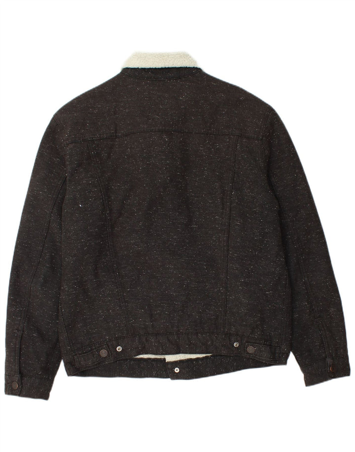 Levi's Chaqueta Sherpa para hombre Reino Unido 40 Grande Algodón moteado gris