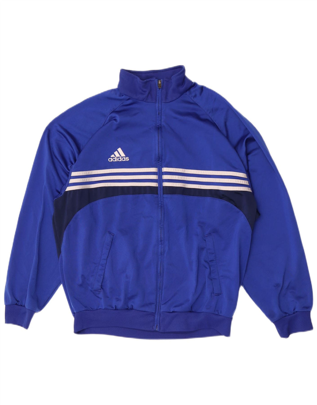 Adidas - Chaqueta de chándal para hombre, talla 44/46, poliéster, color azul grande