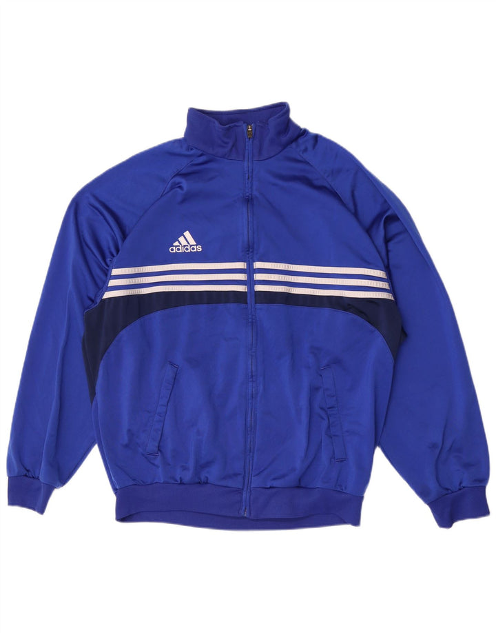 Adidas - Chaqueta de chándal para hombre, talla 44/46, poliéster, color azul grande