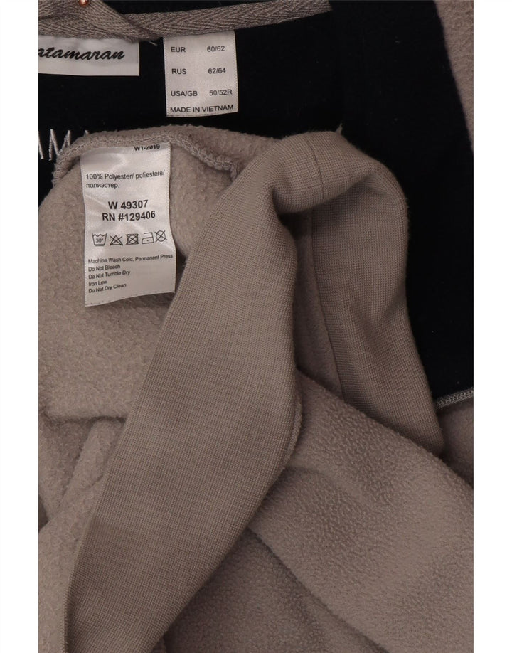 CATAMARAN Jersey polar con cremallera y cuello para hombre UK 50/52 4XL Gris Poliéster