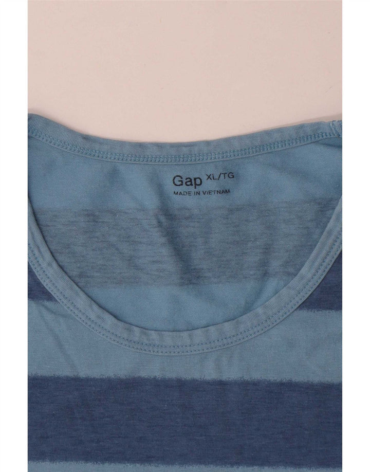 Camiseta Gap Hombre Top XL Algodón A Rayas Azul