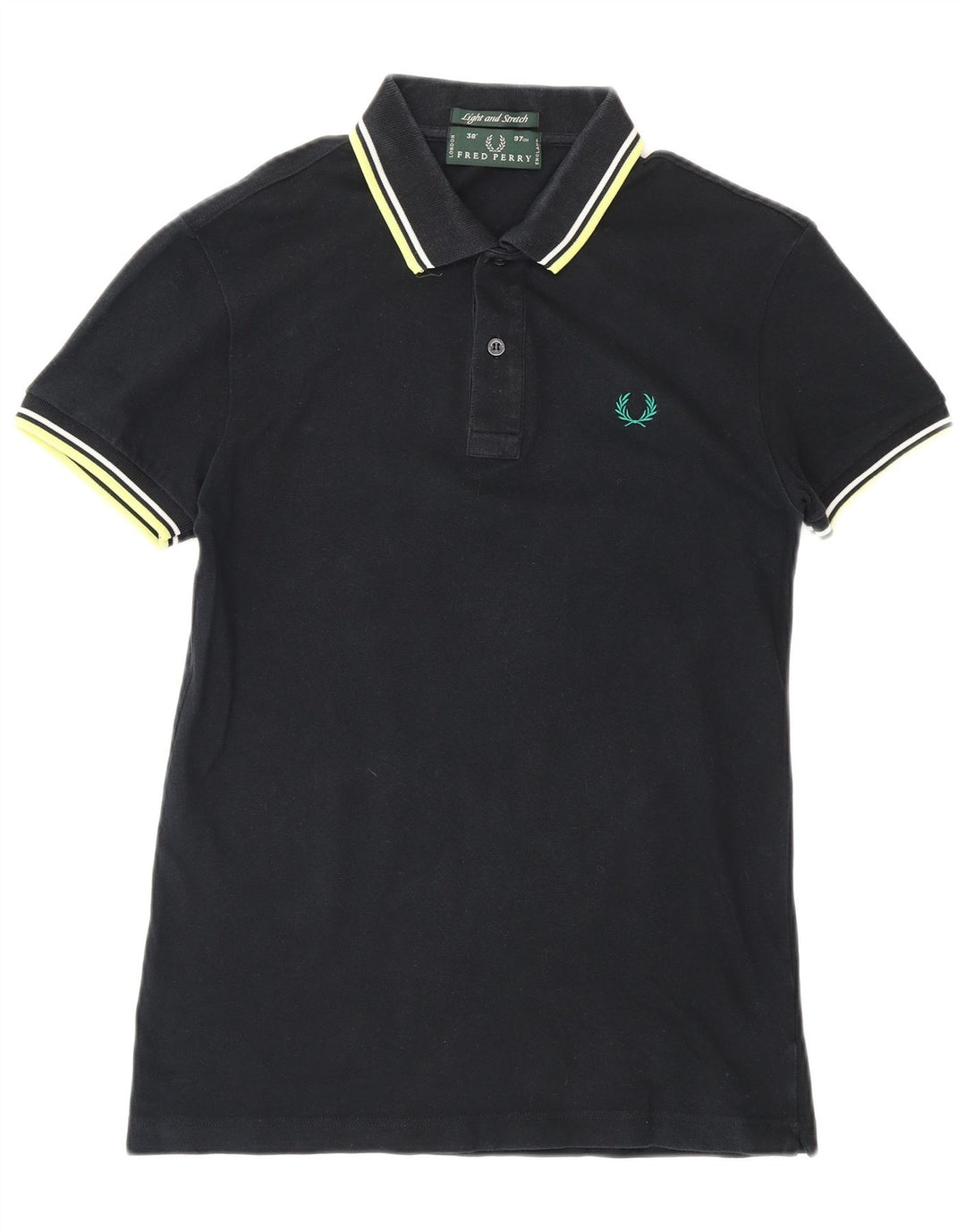 FRED PERRY Polo para hombre pequeño algodón negro