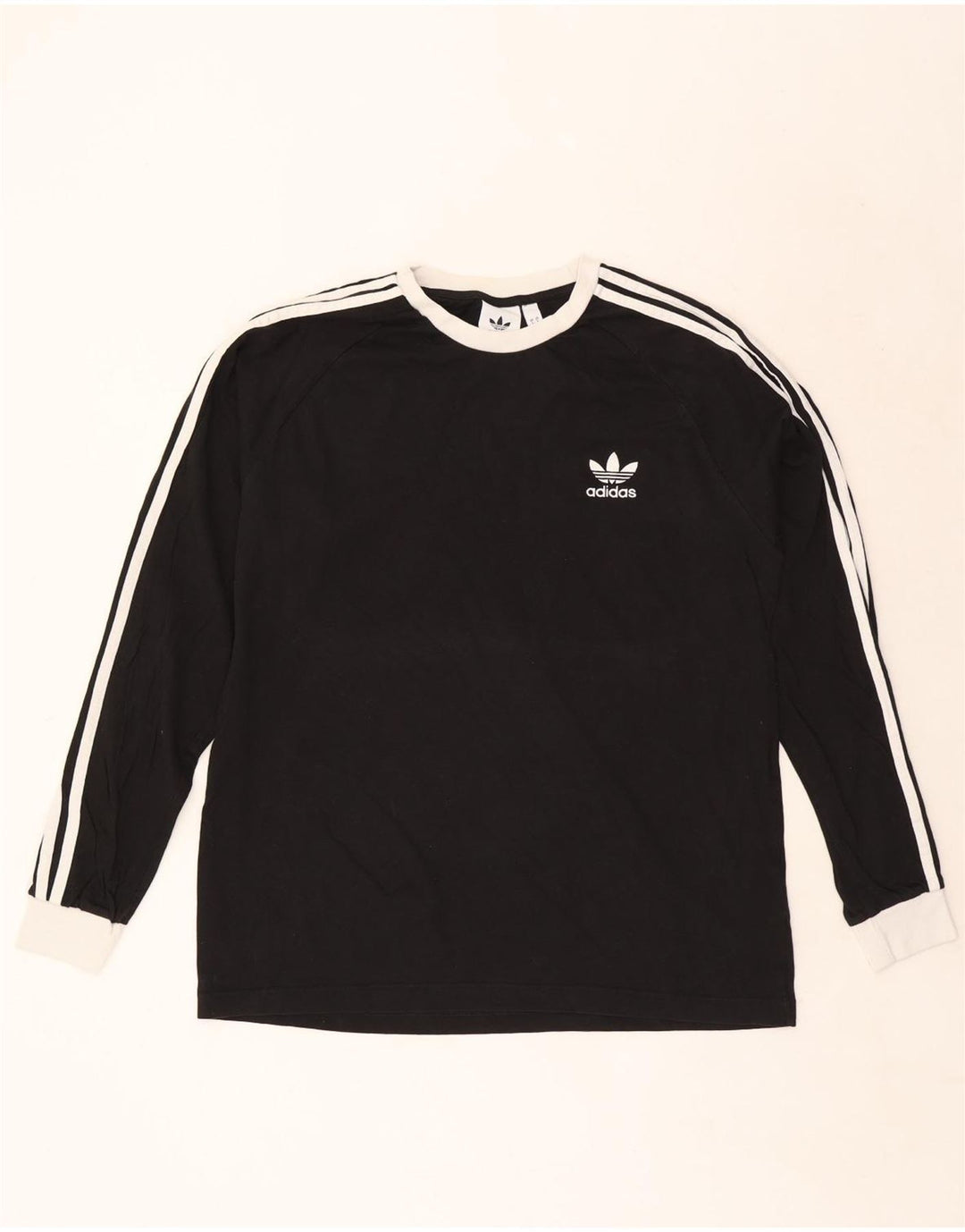 Adidas Hombre Top Manga Larga Grande Algodón Negro