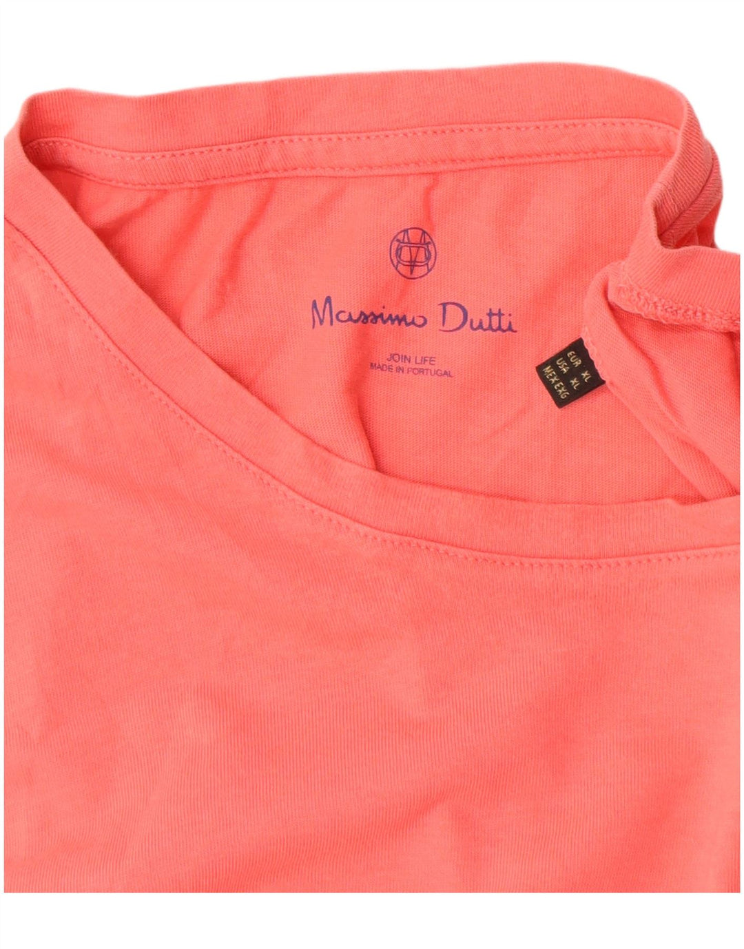 Massimo Dutti Camiseta Hombre Top XL Rosa Algodón