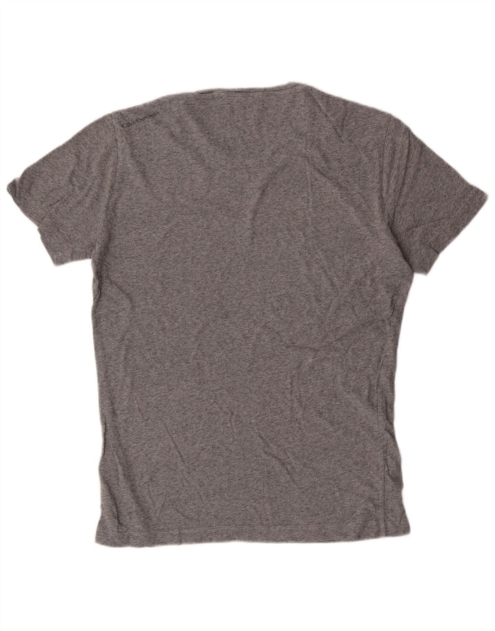 Calvin Klein Jeans - Camiseta gráfica para hombre, talla pequeña, algodón gris