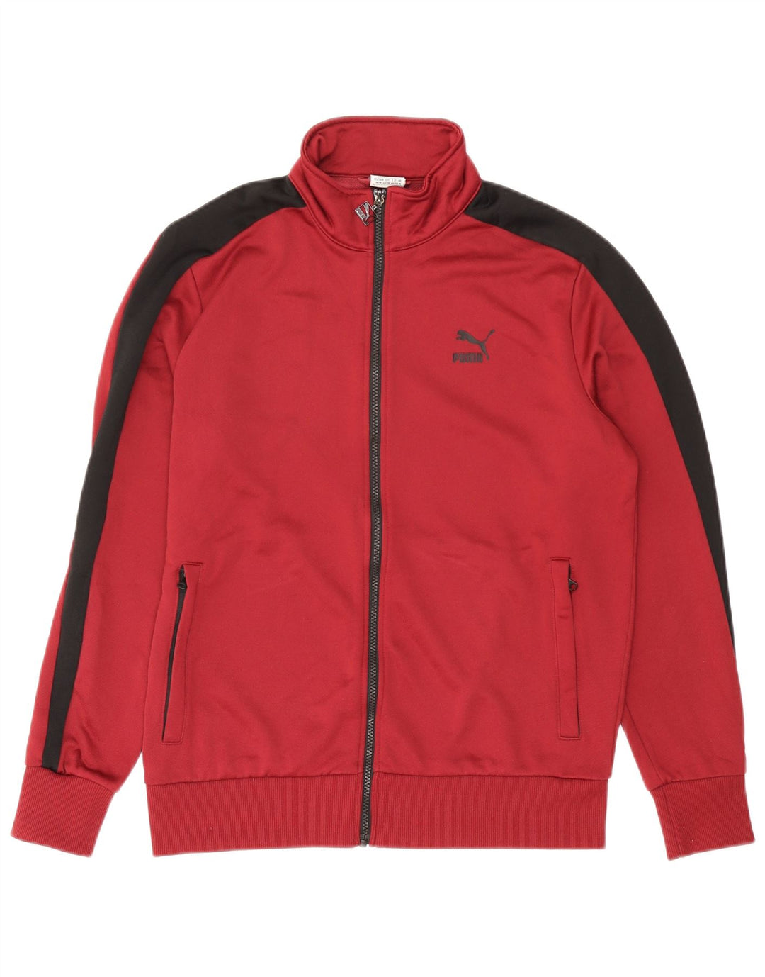 PUMA Chaqueta de chándal para hombre con bloques de color burdeos medio Poliéster