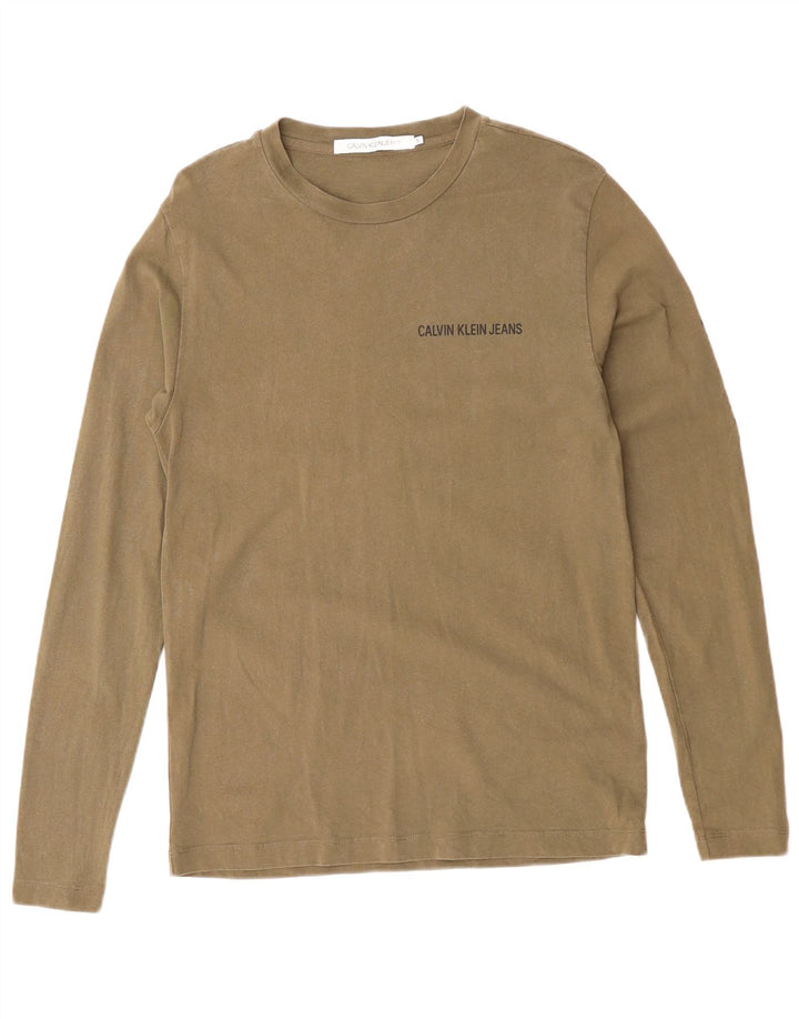 CALVIN KLEIN JEANS Top Hombre Manga Larga Pequeño Algodón Caqui