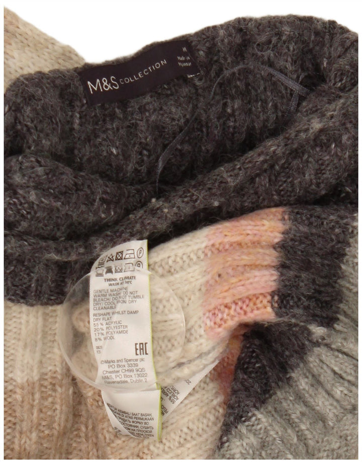 Marks & Spencer Jersey con cuello alto para mujer, talla 40, talla M, multicolor