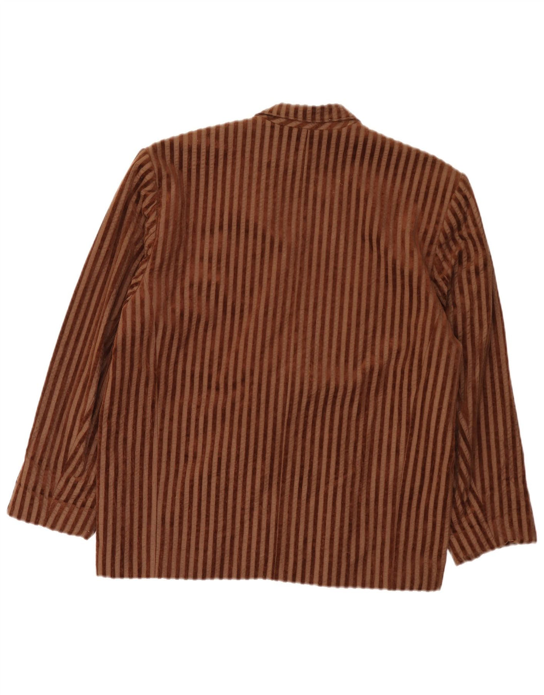 Vintage mujer 2 botones chaqueta blazer de gran tamaño EU 40 marrón medio rayas