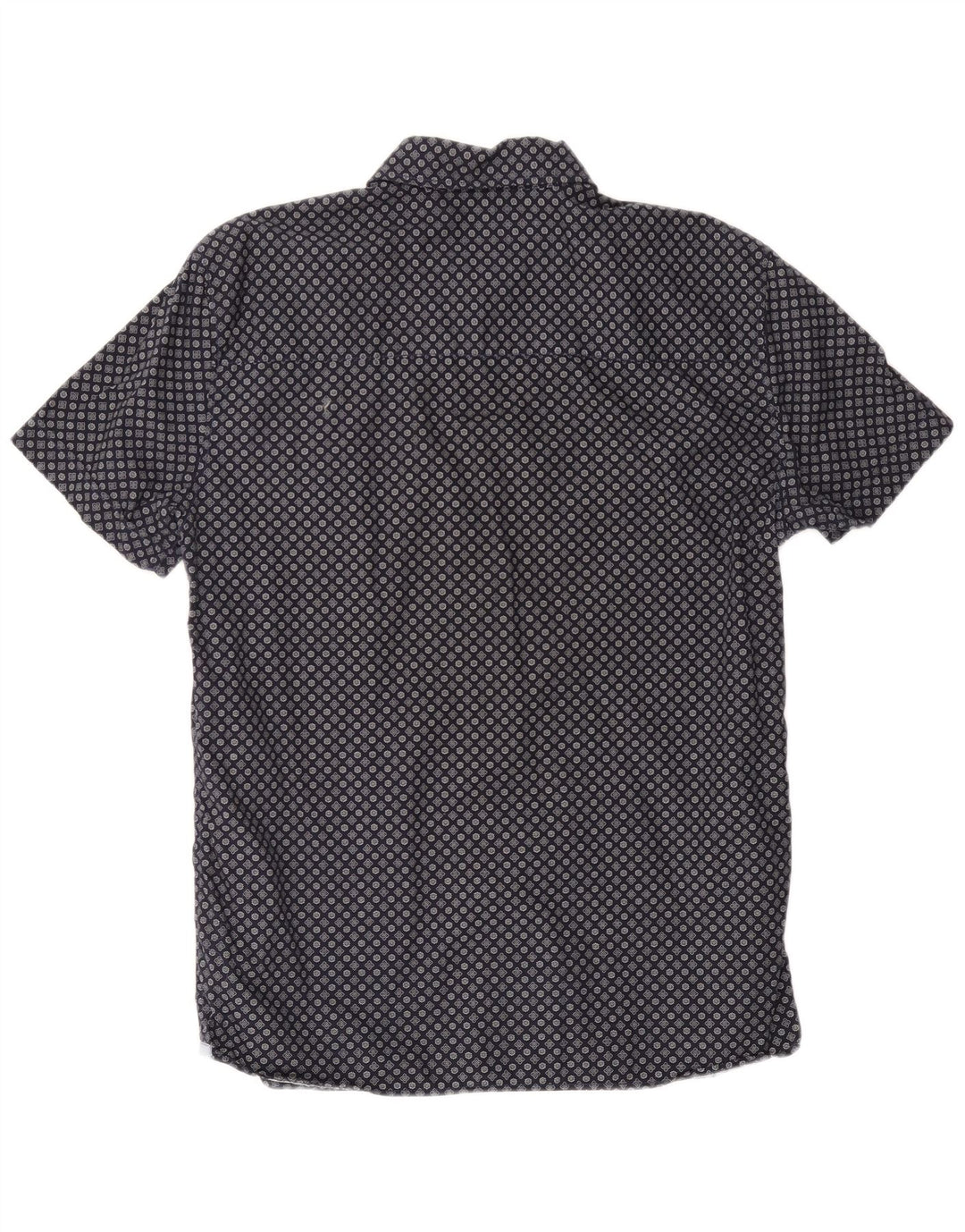 MUSTANG Camisa de manga corta ajustada para hombre Algodón floral azul marino grande