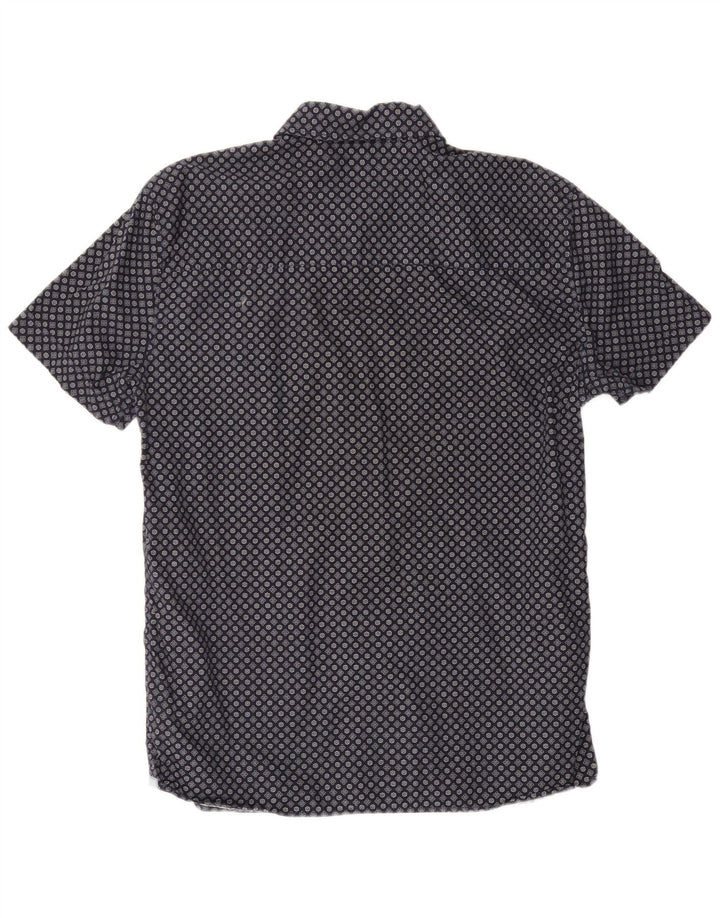 MUSTANG Camisa de manga corta ajustada para hombre Algodón floral azul marino grande