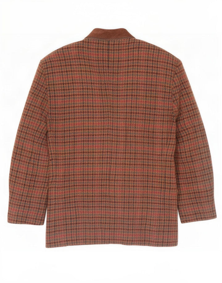 Chaqueta tipo blazer de 2 botones para hombre Circolo IT 48 Lana de pata de gallo marrón medio