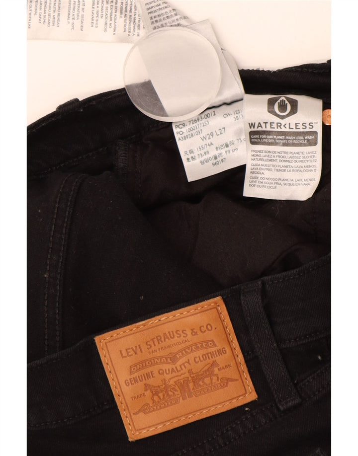 LEVI'S Vaqueros rectos de talle alto Ribcage para mujer W29 L27 Algodón negro