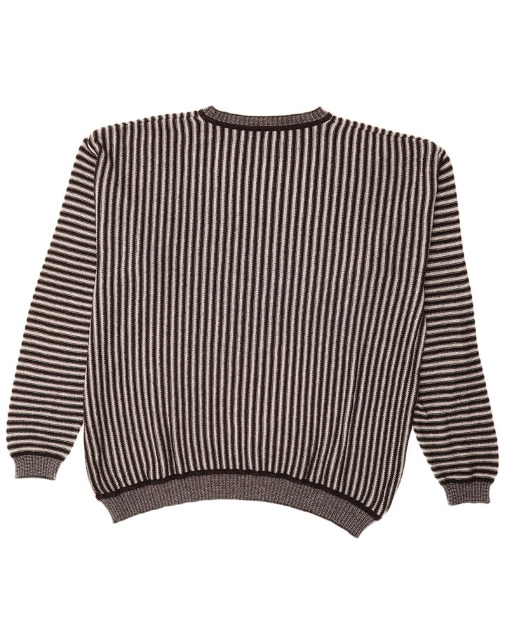 Alba Moda Jersey Hombre con Cuello Barco XL Marrón Rayas