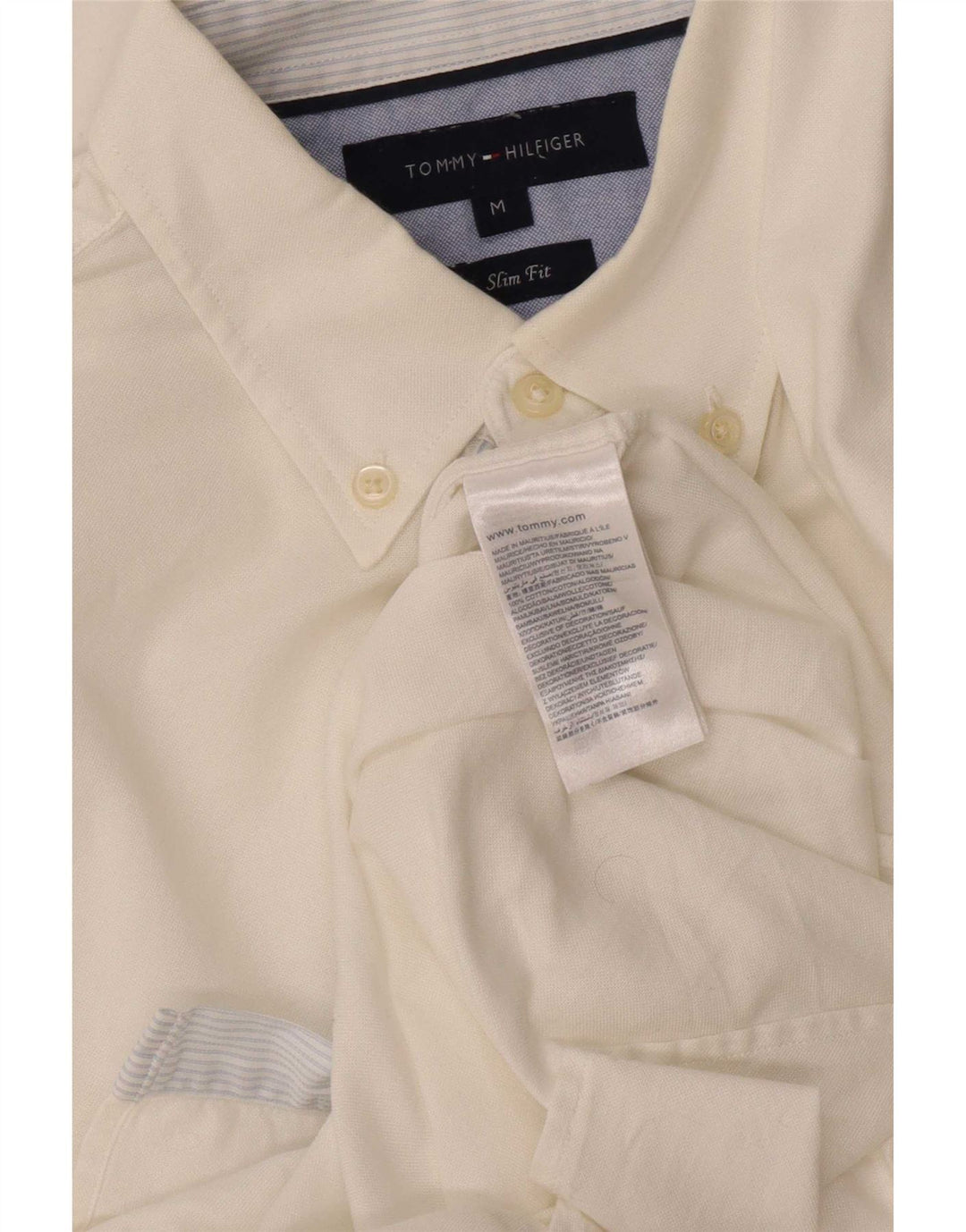 Camisa Tommy Hilfiger Slim Fit de algodón blanco mediano para hombre