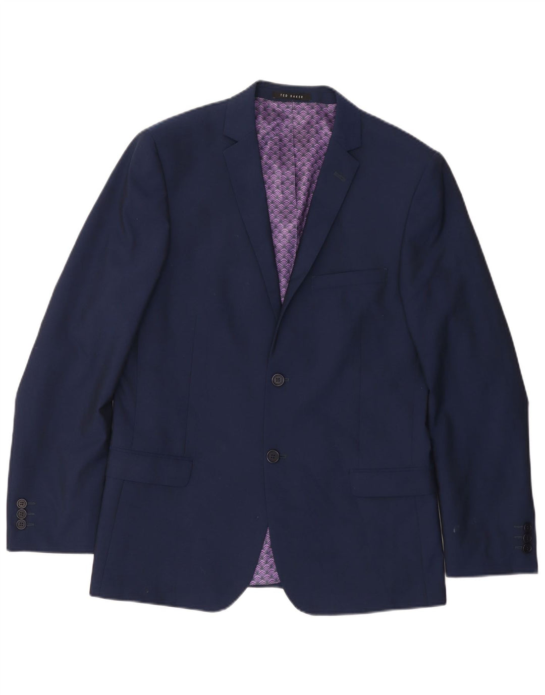 Ted Baker Chaqueta tipo blazer de 2 botones para hombre UK 40 Large Lana azul marino
