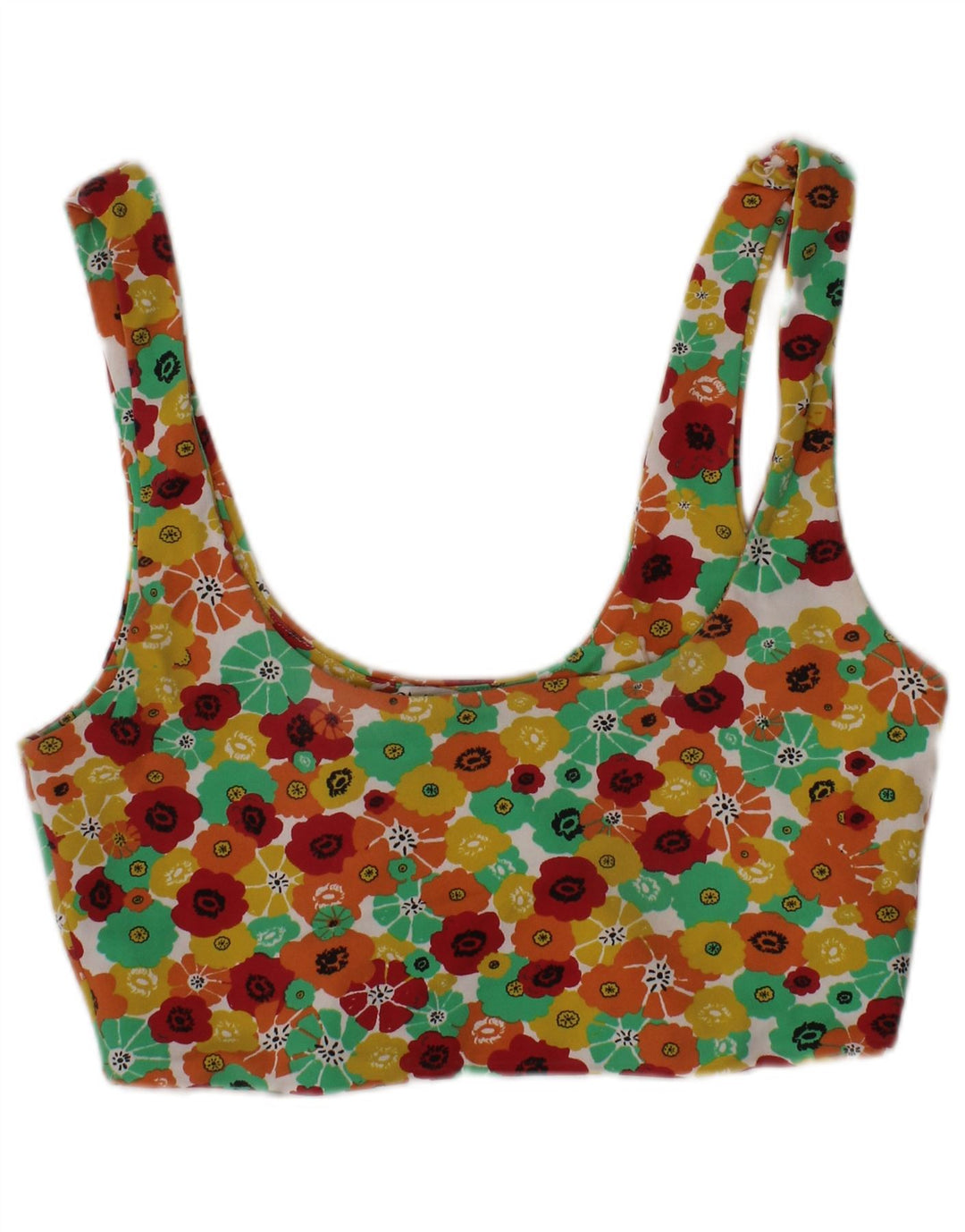 ZARA Top corto gráfico para mujer ES 40 Mediano Multicolor Floral Colorido