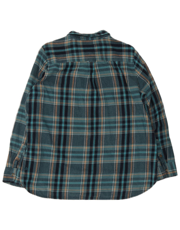 Camisa de franela para mujer Fat Face UK 46 Grande Algodón a cuadros turquesa