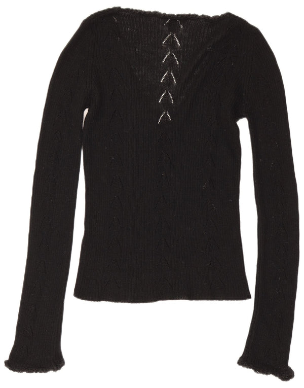 Calvin Klein Top gráfico para mujer de manga larga UK 12 Medium Black