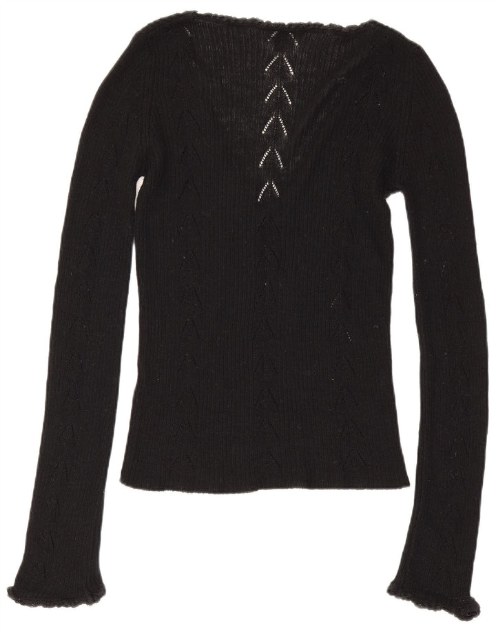 Calvin Klein Top gráfico para mujer de manga larga UK 12 Medium Black