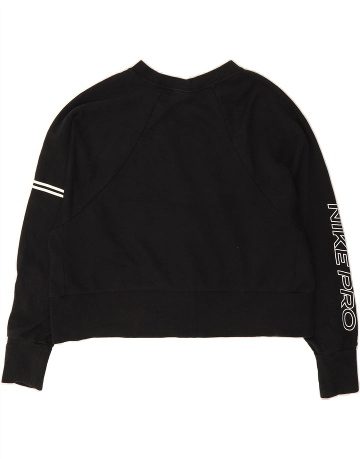 NIKE Womens Crop Sweatshirt Jumper UK 16 Large Black Cotton Vintage Nike and Second-Hand Nike from Messina Hembry 