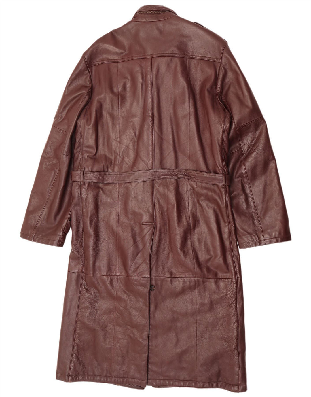 C & A Abrigo de cuero militar para hombre UK 40 Cuero granate grande
