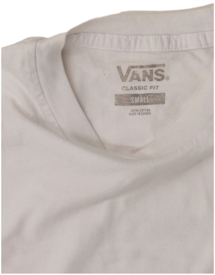 VANS Camiseta con gráfico de ajuste clásico para hombre Top Small White Cotton