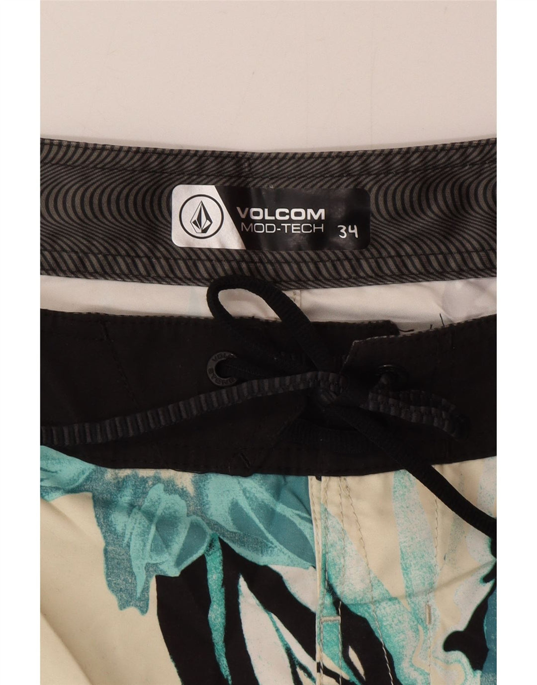 Volcom Bañador con estampado gráfico para hombre, talla grande, blanco, floral
