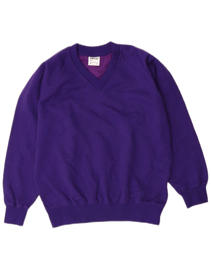 VINTAGE sudadera para hombre Jumper UK 36 XS Purple Acrylic College