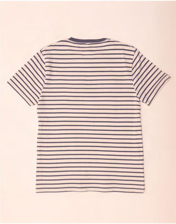 Joules Camiseta para hombre Top grande de algodón a rayas blancas